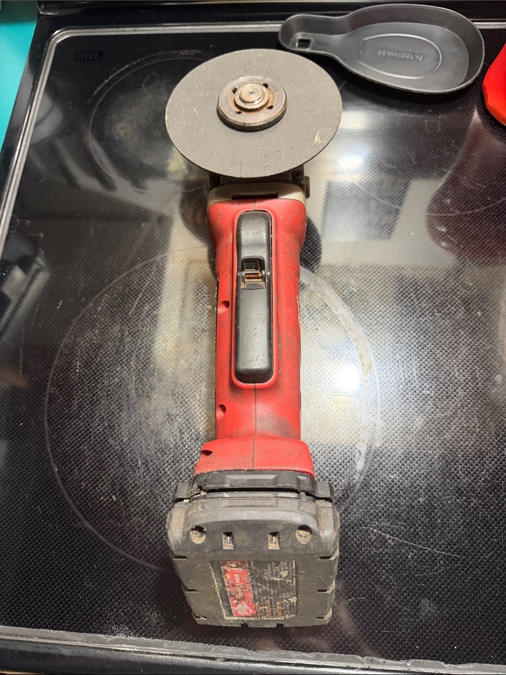 Red Cordless Angle Grinder - Durable Home Power Tool